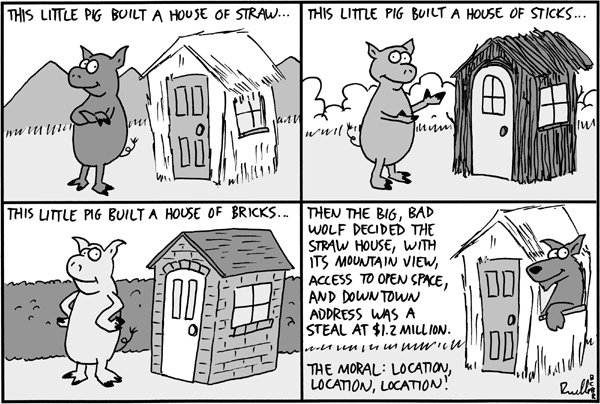 three pigs real estate comic cartoon